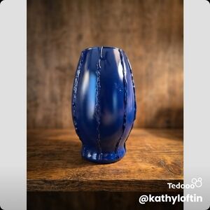 Blue Textured Vase